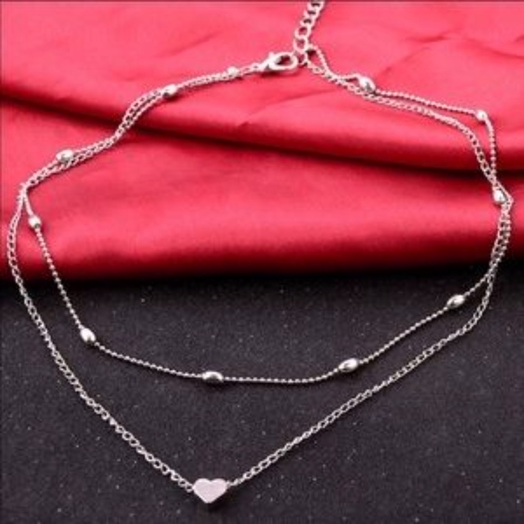 Ocean Dreams Jewelry - Silver Heart Dotted Choker Necklace